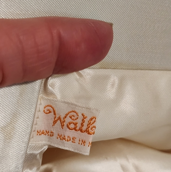 VINTAGE Walborg Satin Beaded Purse Handmade in Hong Kong Late 1980s White - Picture 10 of 11